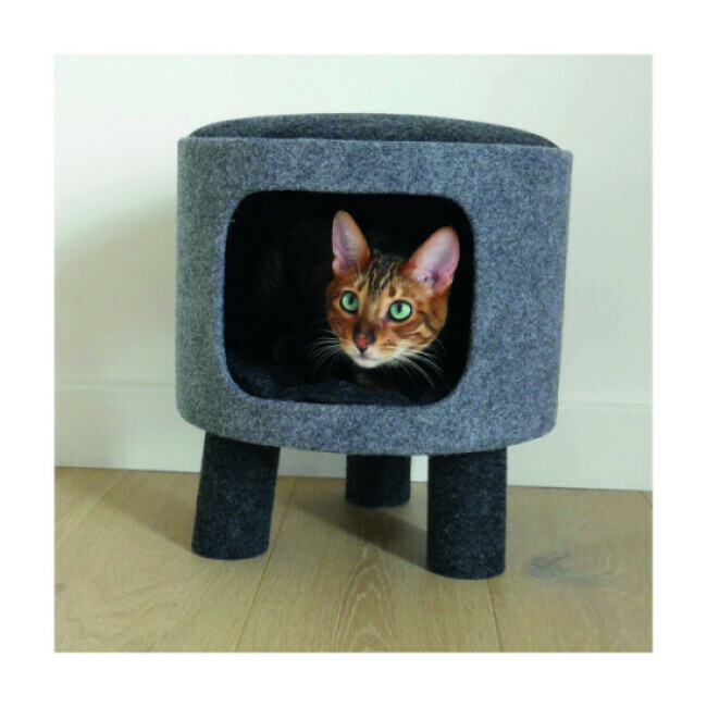 Abri tabouret Charcoal Felt Cat Stool pour chat