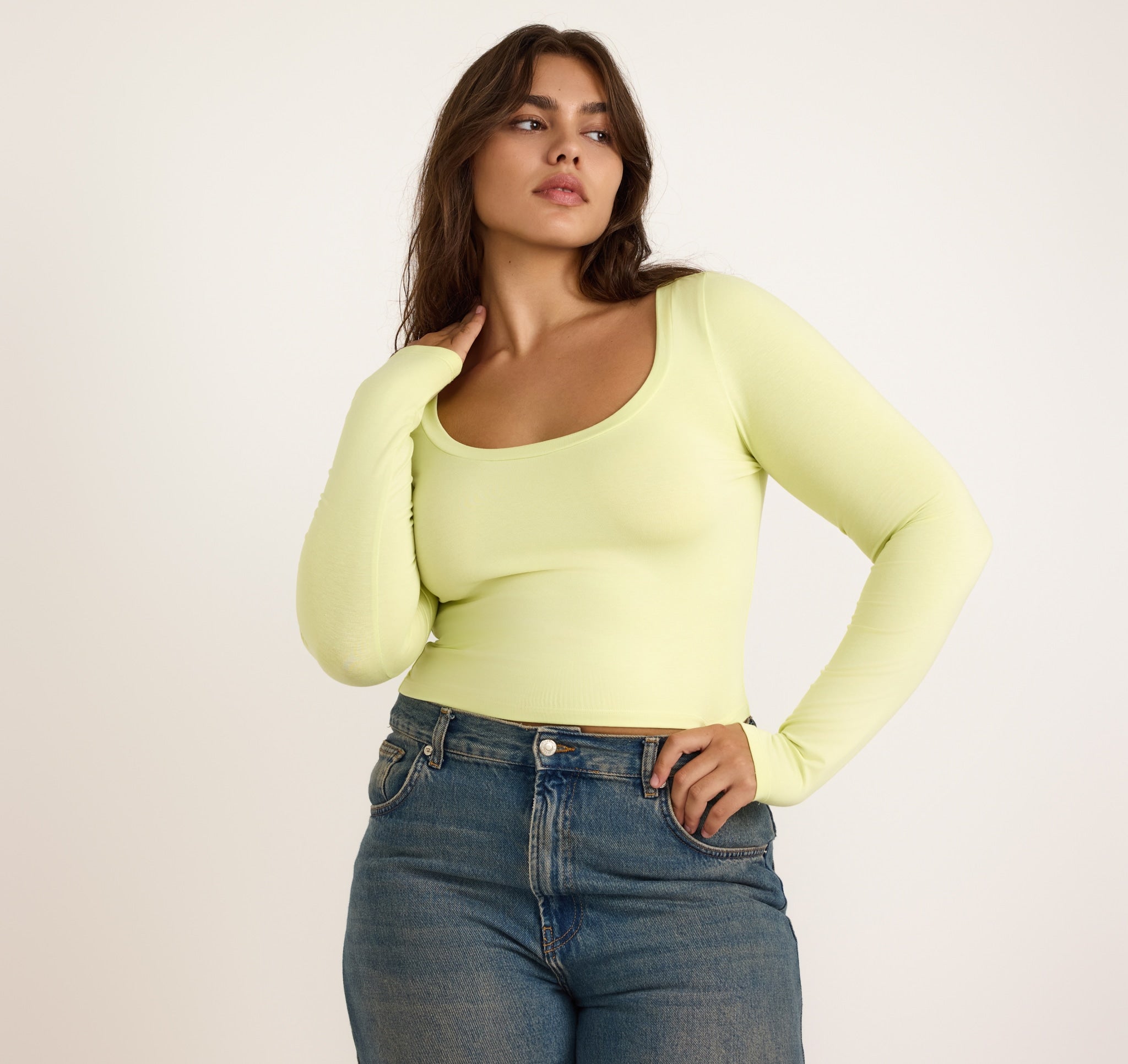 TENCEL™ MODAL<br>Everyday Scoop Neck Long Sleeve Tee