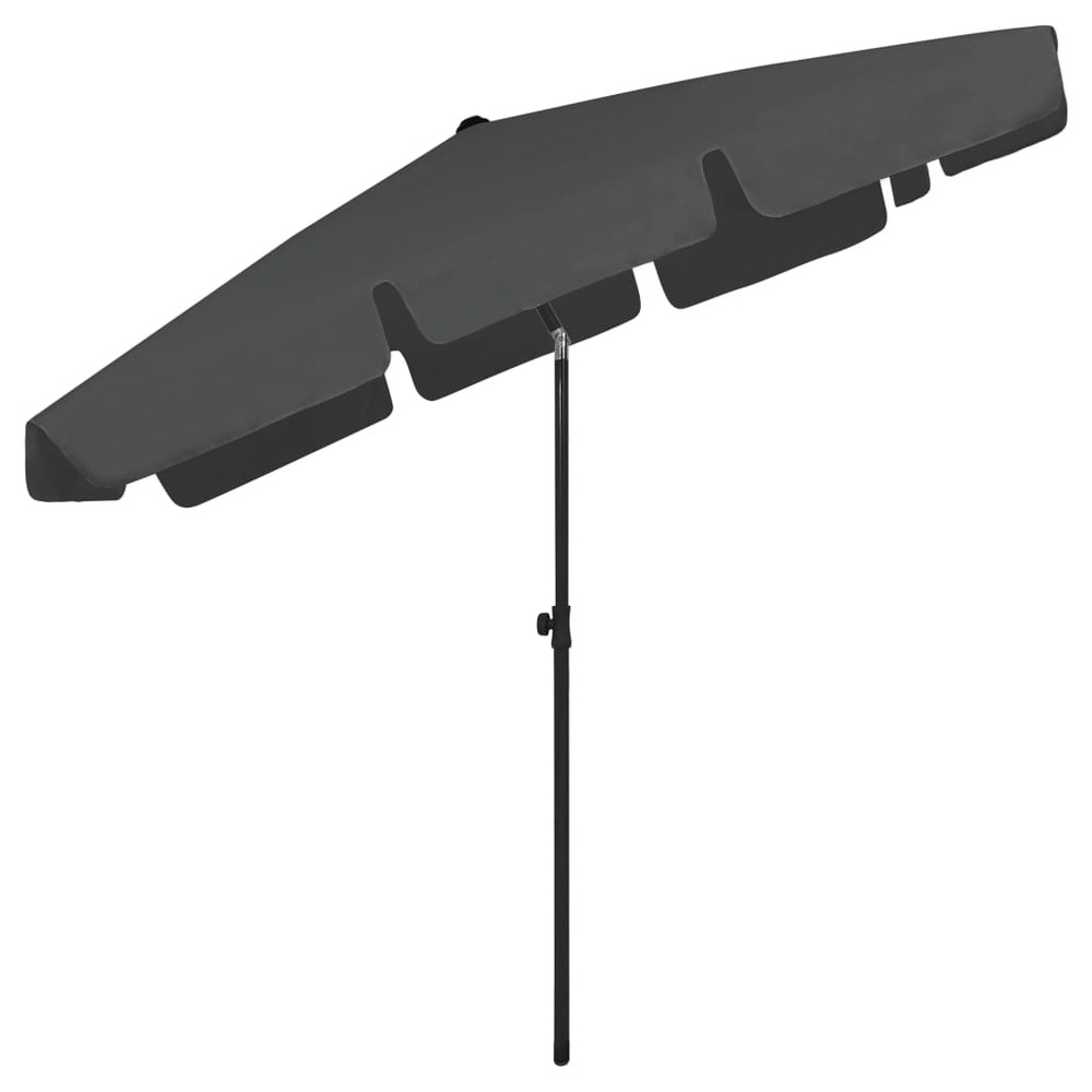 Parasol de plage 200 x 125 cm polyester anti-uv anthracite