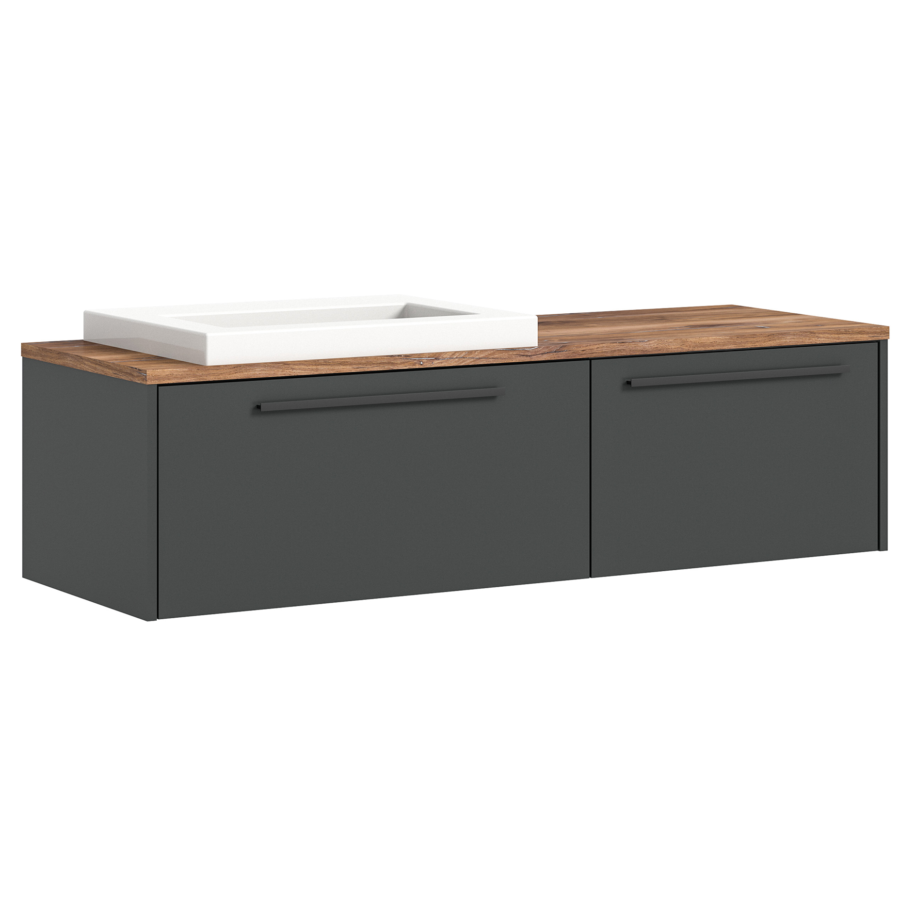 Waschtisch RAMON - grau-Flagstaff Oak - 140 cm