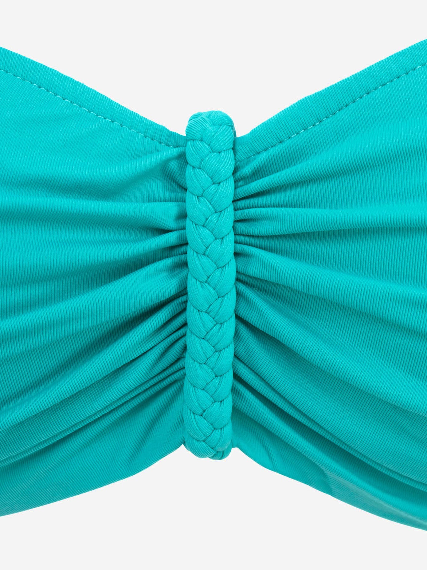 Haut de bikini bandeau à armatures ruban tressé entre les bonnets