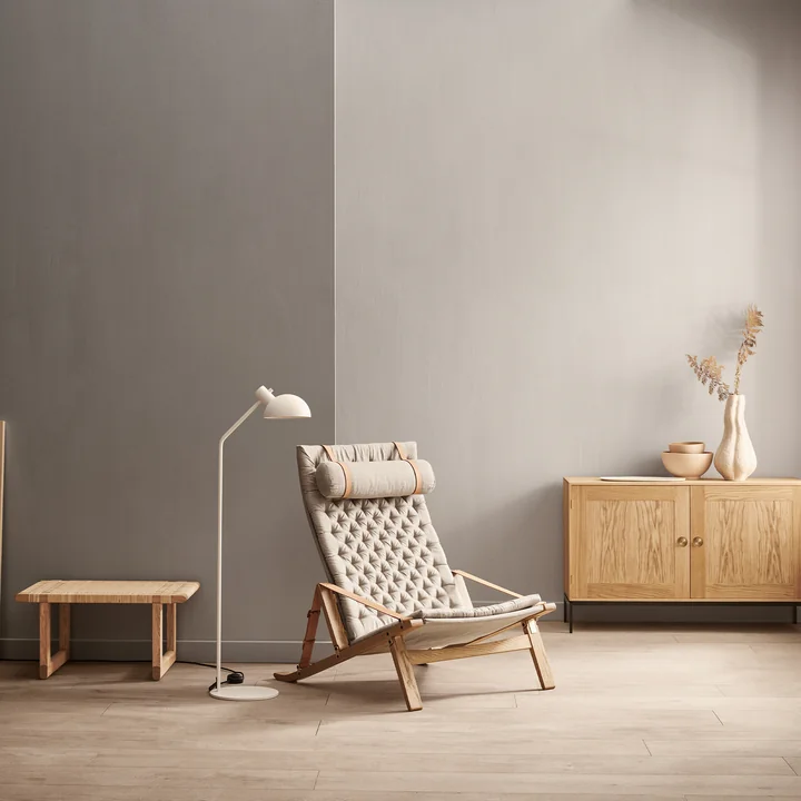 Carl Hansen - FK10 Plico Lounge Chair, Eiche geölt / Canvas natur / Leinen natur