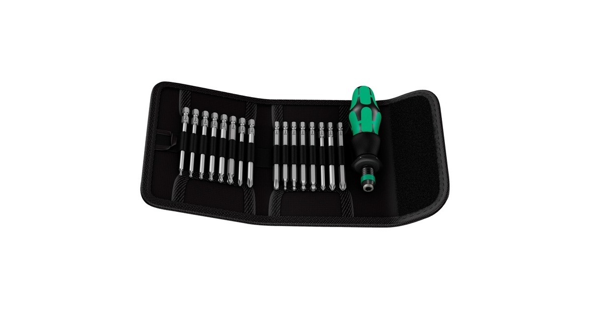 WeraKraftform Kompakt 60 KK, 17-delig dopsleutel  (Zwart/groen, Bits met kogelkop)