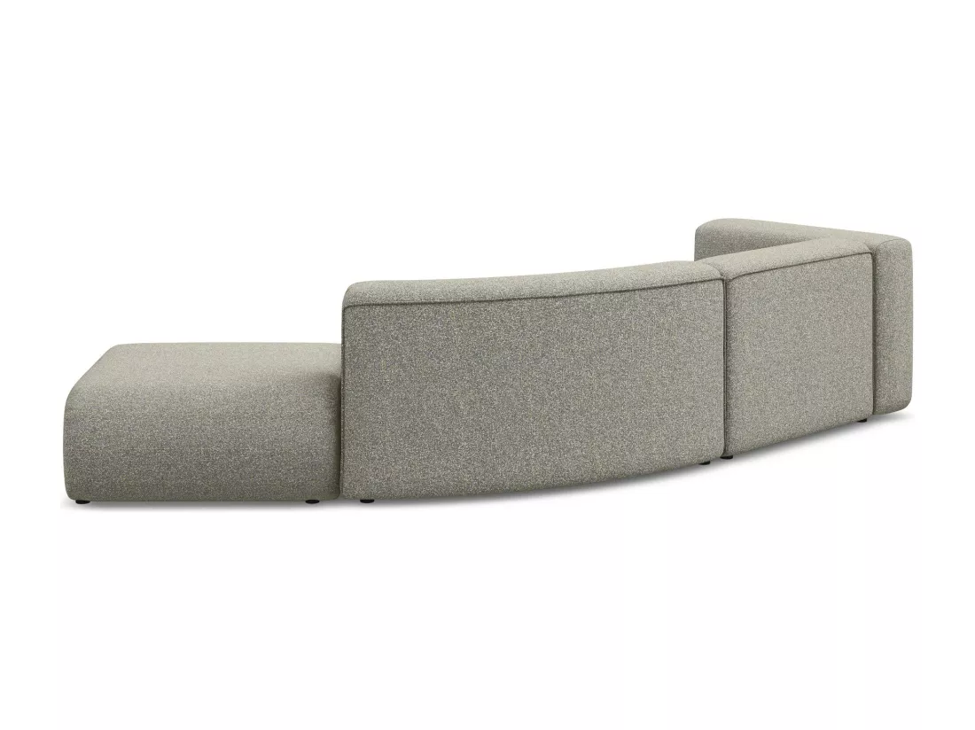 Canapé modulable 4 places droit en tissu texturé - beige foncé - EKAHI