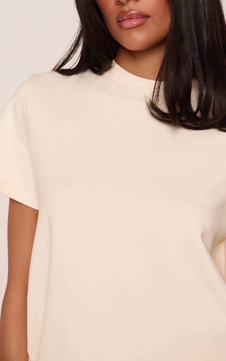 Crème T-shirt Oversized En Coton Doux