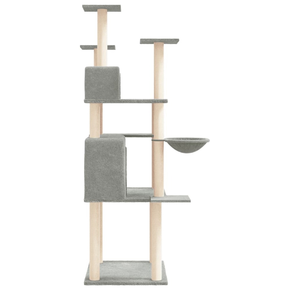 Arbre à chat avec griffoirs en sisal gris clair 166 cm