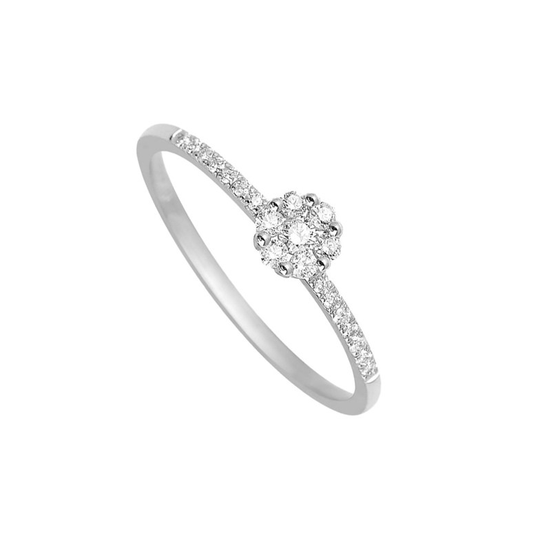 Bague Femme - Or 18 Carats - Diamant 0,2 Carats