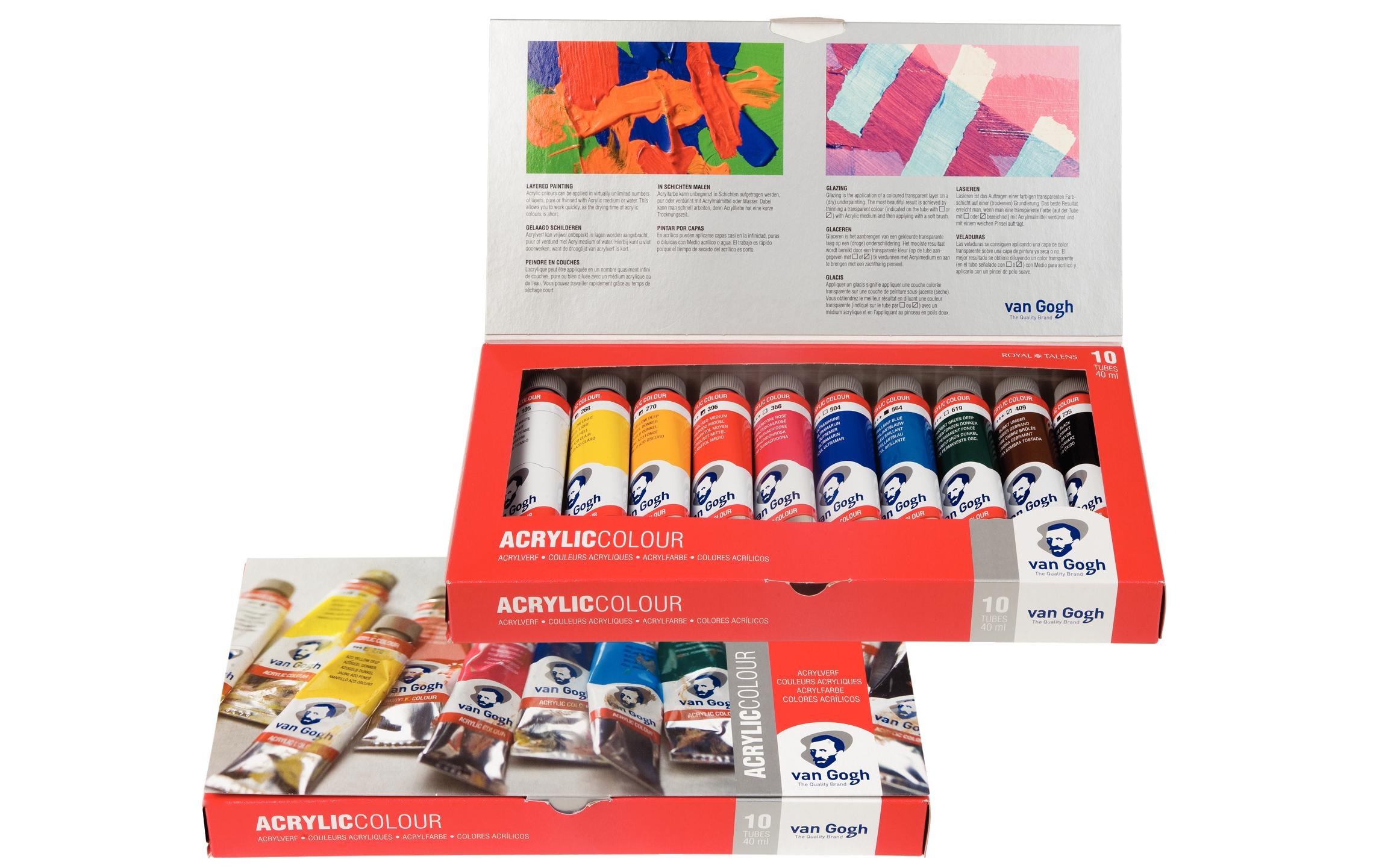 Acrylfarbe »Van Gogh Basic-Set, 40 ml, Mehrfarbig« 10 Stk. tlg.