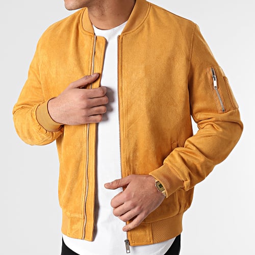 Veste Bomber Suédine Jaune Moutarde