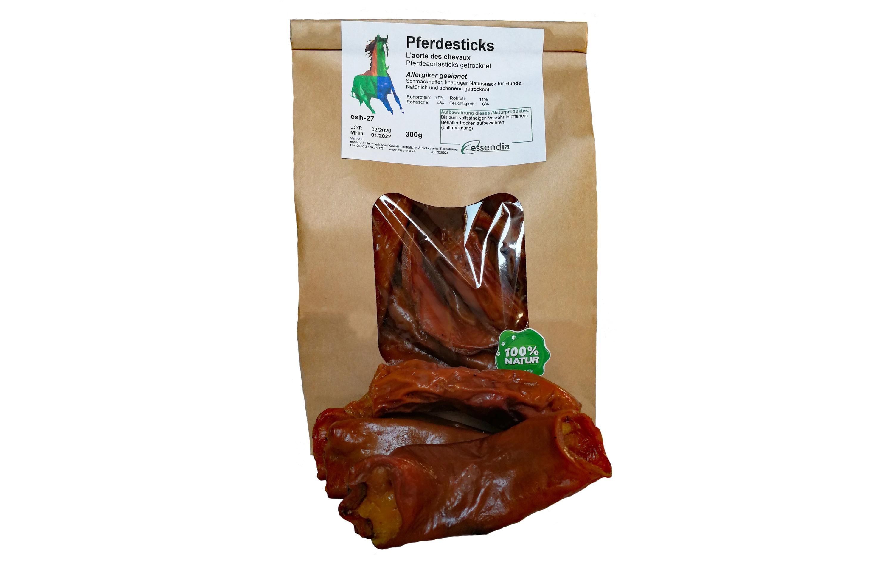 Kausnack Pferdesticks, 300 gLeckerer Kausnack, 100% Pferd