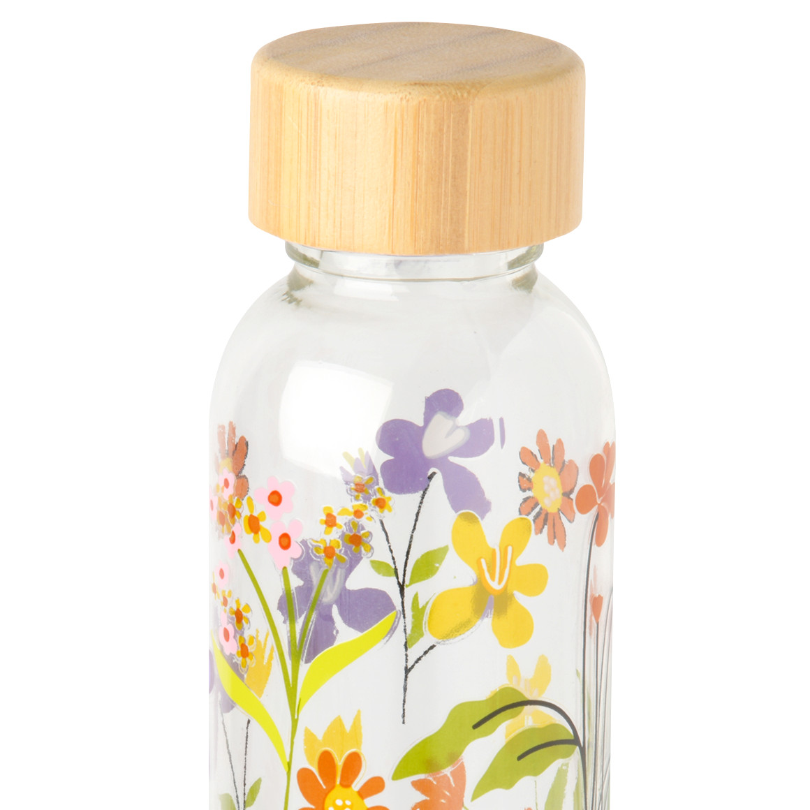 My Home Trinkflasche aus Glas glasklar / braun