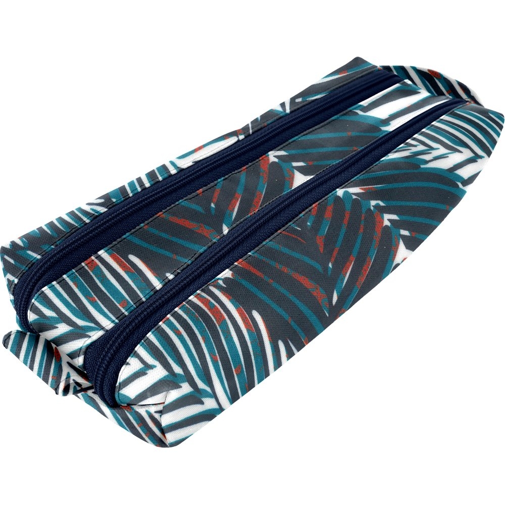 Trousse Double Compartiment Feuillage Marine