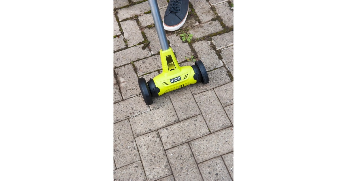 RyobiONE+ 18V Accu Patio reiniger met staalborstel RY18PCA-120 voegenreiniger  (Groen/zwart, Incl. 1x 2.0Ah accu en lader)