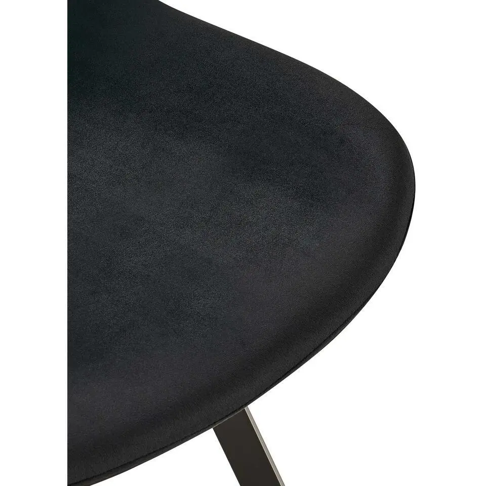 CLP Set van 2 Eetkamerstoel Lewes zwart Frame - Fluweel - zwart