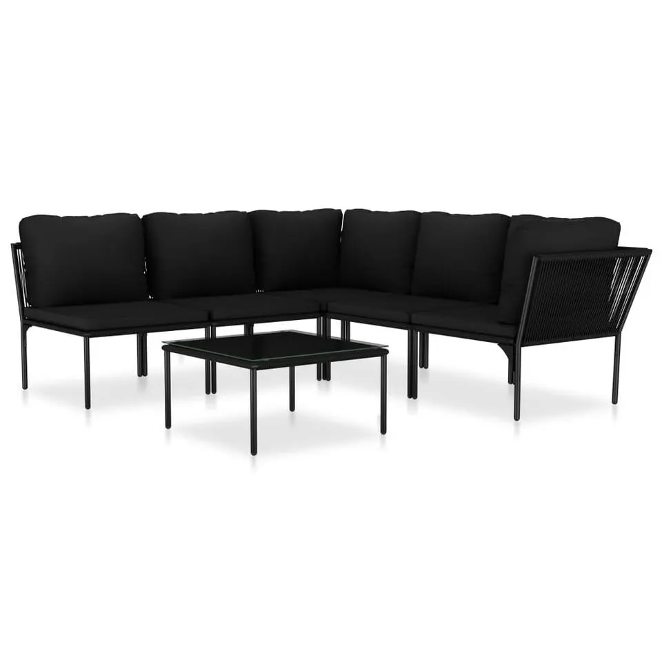 vidaXL - Loungeset - Zwart - PVC