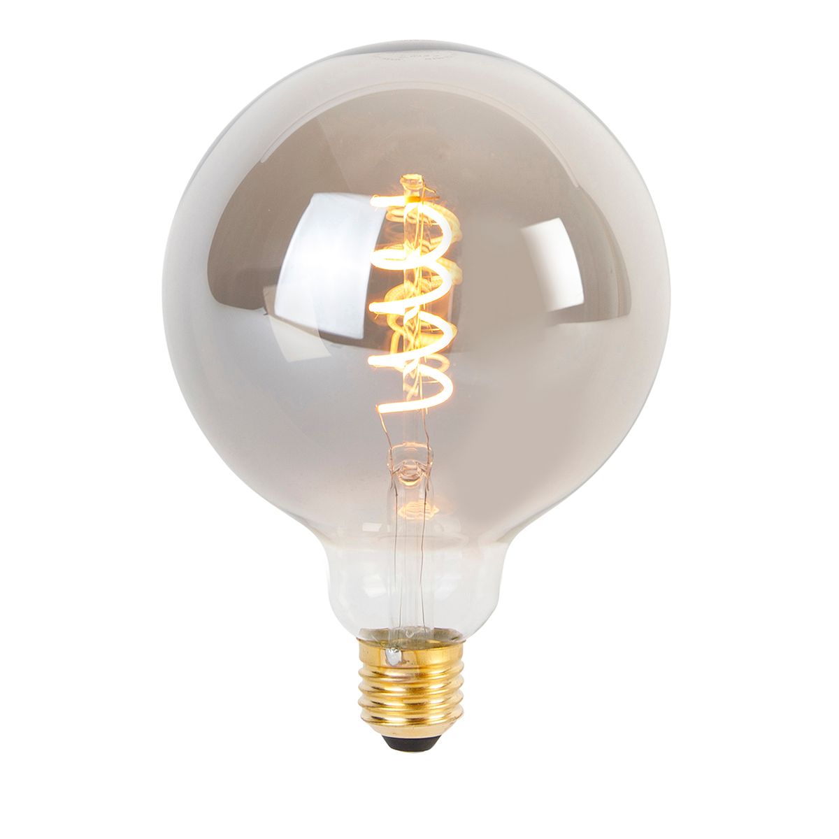 Set van 5 E27 dimbare LED gedraaid filament lamp G125 smoke 4W 120 lm 1800K
