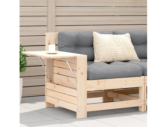 VIDAXL - Canapé de jardin accoudoir avec coussin bois massif de pin