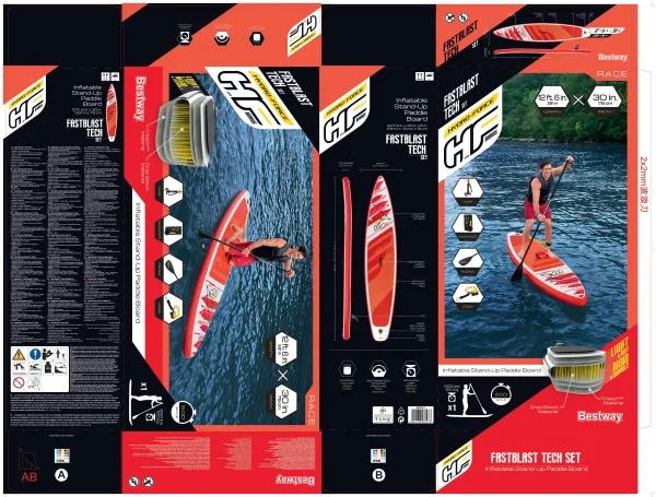 Bestway Hydro-Force SUP Paddle Board 3.81m x 76cm x 15cm Fastblast Tech Sæt