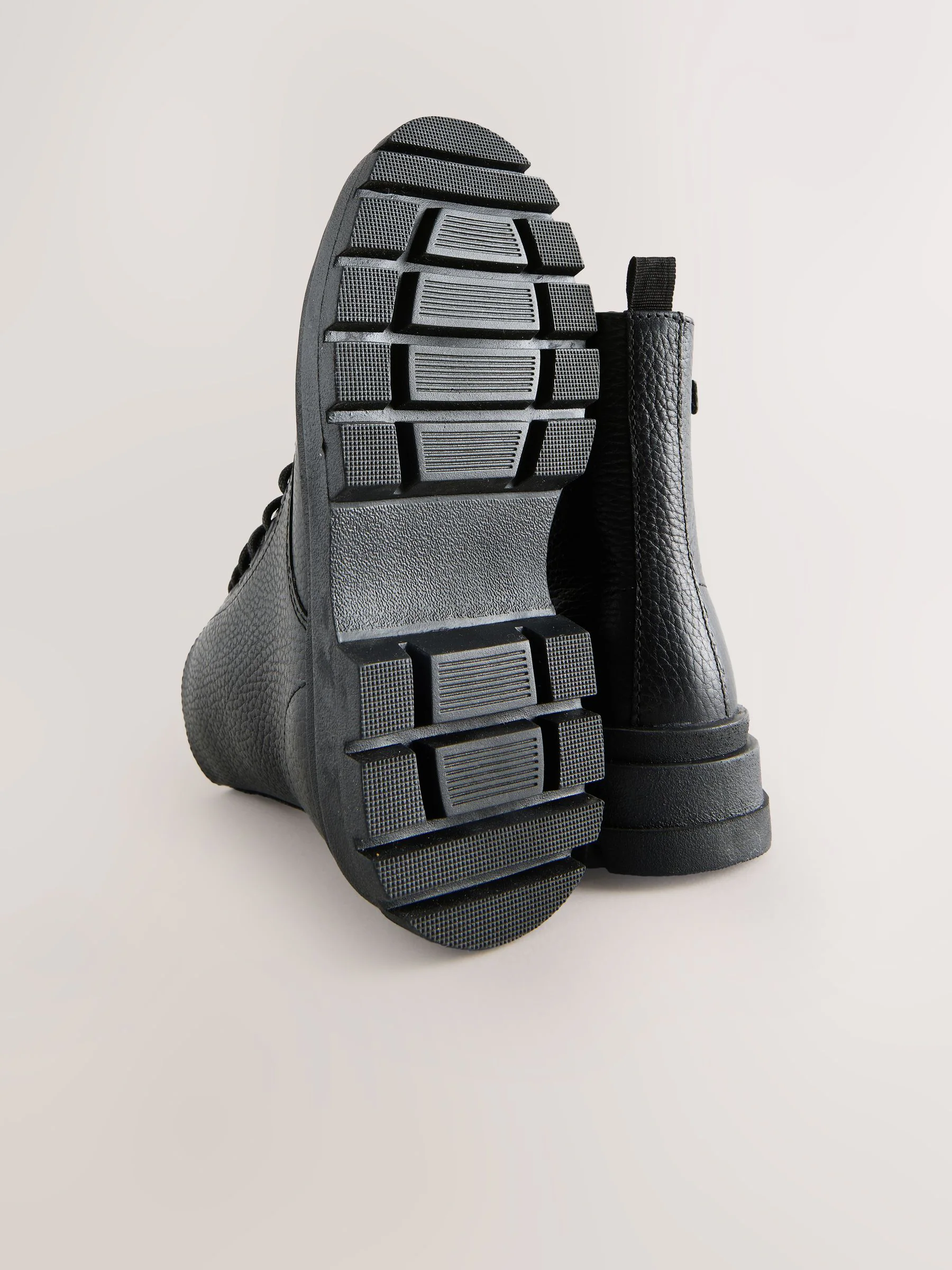 Zwart - Lace Up Leather Boots