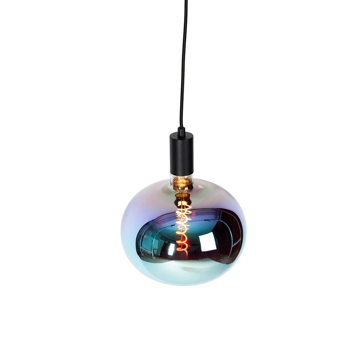 Industriële hanglamp zwart incl. LED G220 dimbaar - Facil