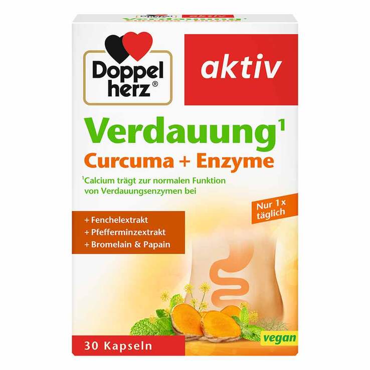 Doppelherz Verdauung Curcuma + Enzyme Kapseln, 30 St