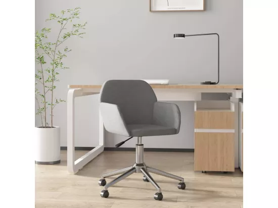 Chaise pivotante de bureau Gris clair Tissu