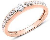 14 karaat roségouden verlovingsring met Diamanten