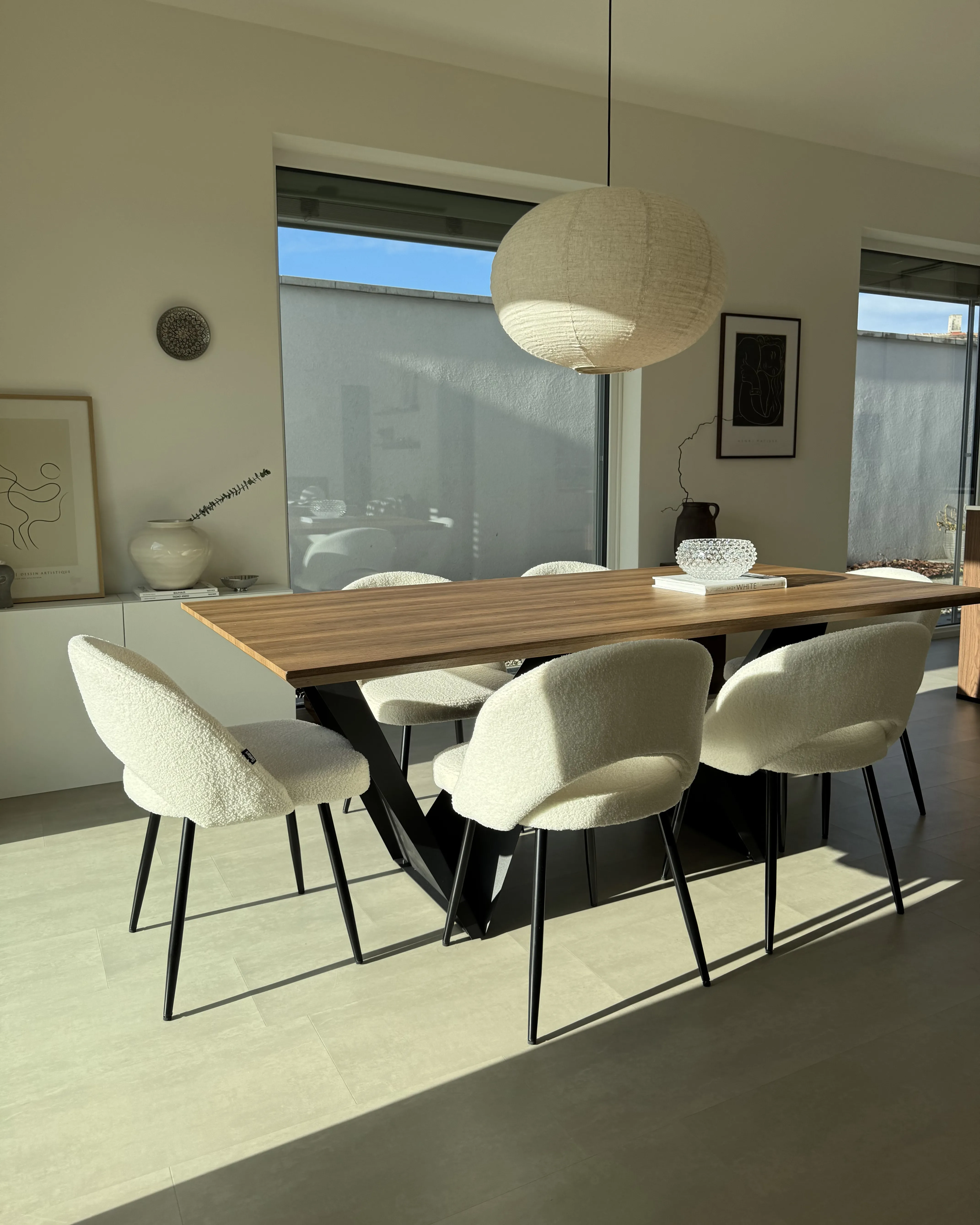 Set van 2 eetkamerstoelen ONAGA Bouclé Wit