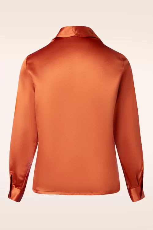 Rock N Romance Valerie geborduurde blouse in burnt oranje