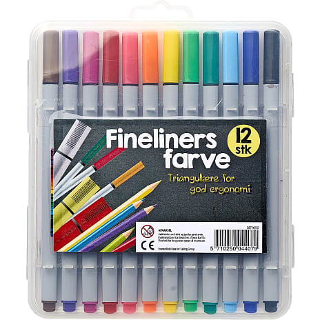 Fineliner tuscher 12-pak