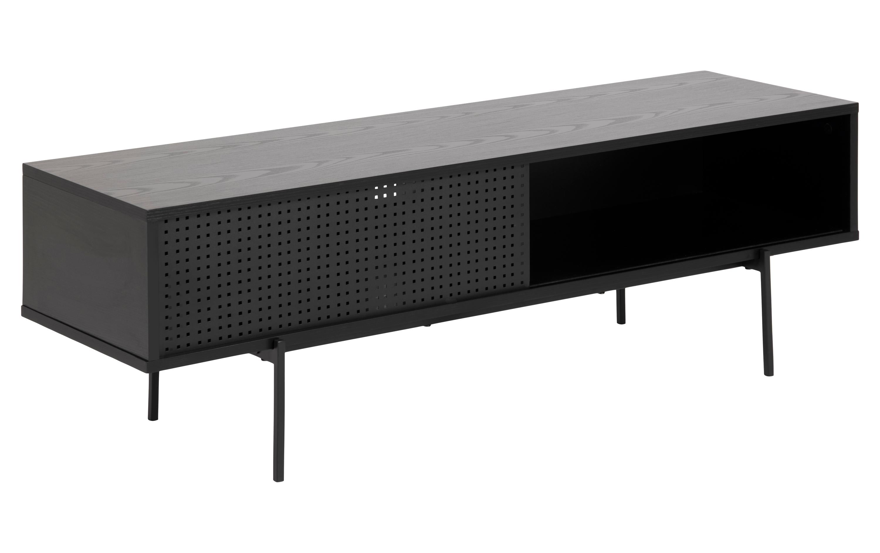 TV-Möbel Angus 140 x 40 x 44.5 cm, Schwarz<br>TV-Kommode