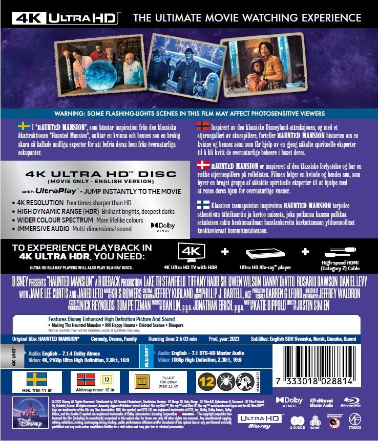 Haunted Mansion - 2023 - Disney - 4K Ultra HD Blu-Ray