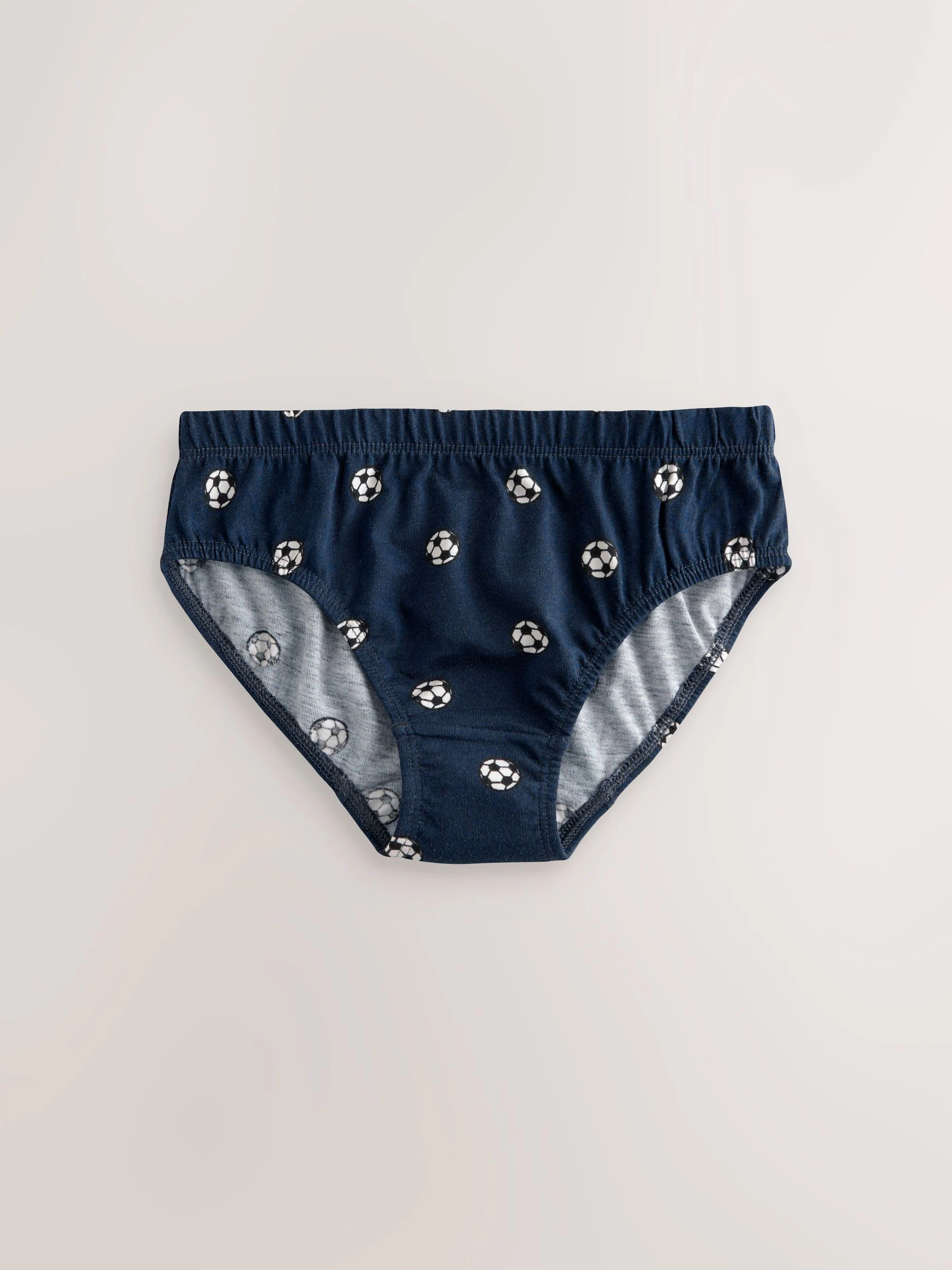 Rood/blauw voetbal - 100% katoenen bedrukte onderbroeken set van 5 (1.5-10jr)
