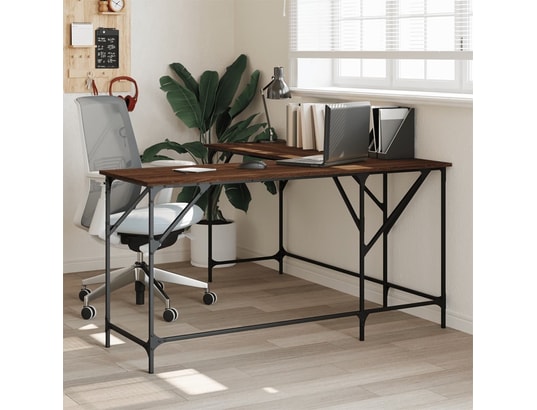 VIDAXL - Bureau chêne marron 149x149x75 cm bois d'ingénierie
