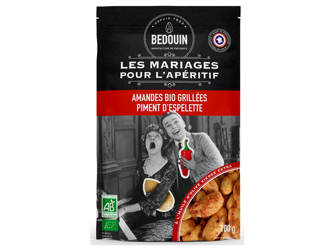 Amandes Bio grillées - au piment d'Espelette - 100 g