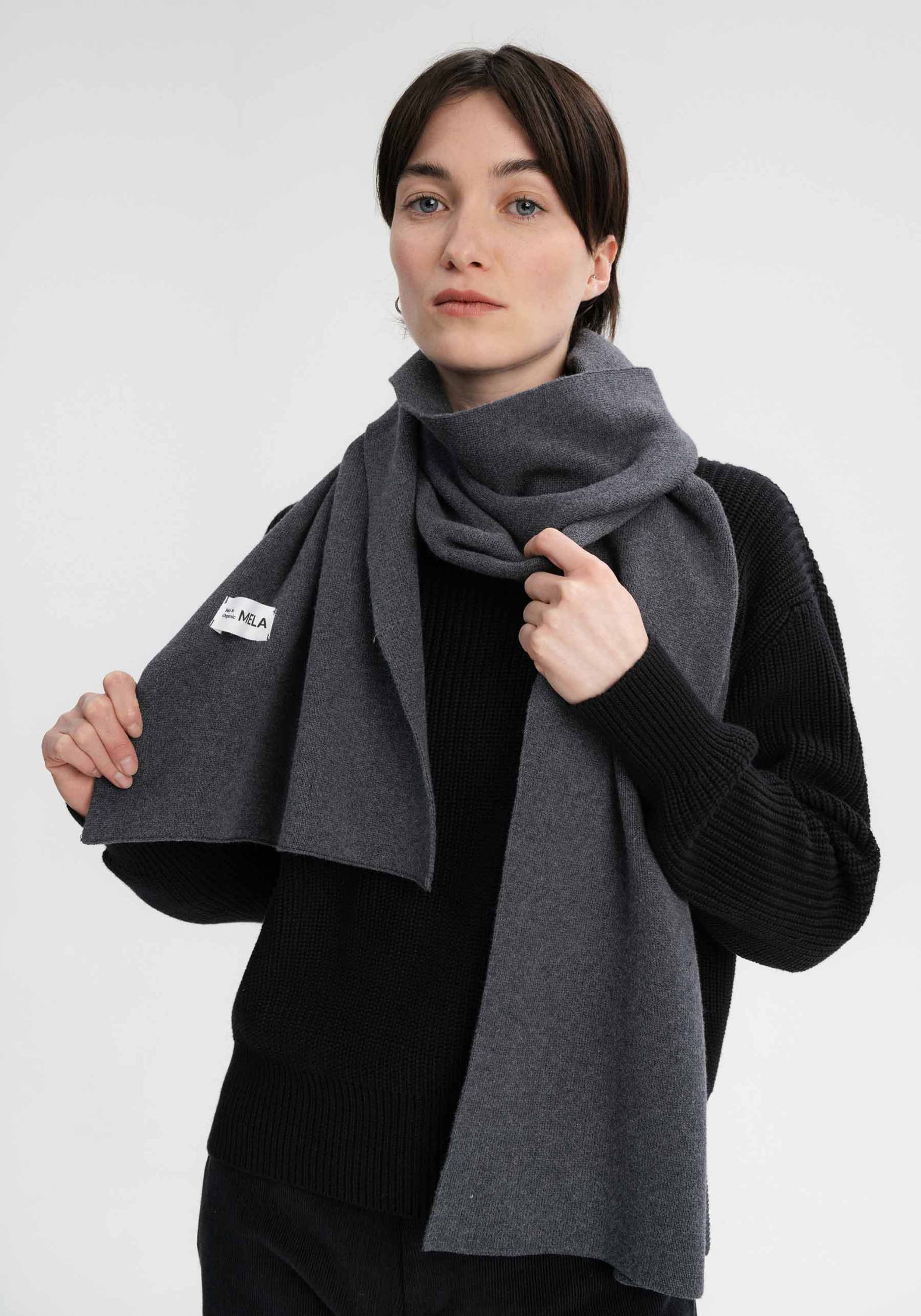 Mela Jacquard Schal Asmee Anthrazit Melange