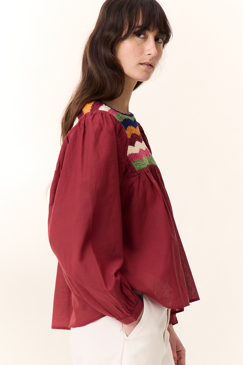 LEON & HARPER<br>Blusa folgada com frente em crochê CRIQ
