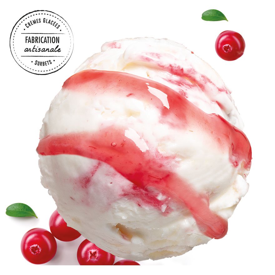 Crème glacée Cranberry crumble