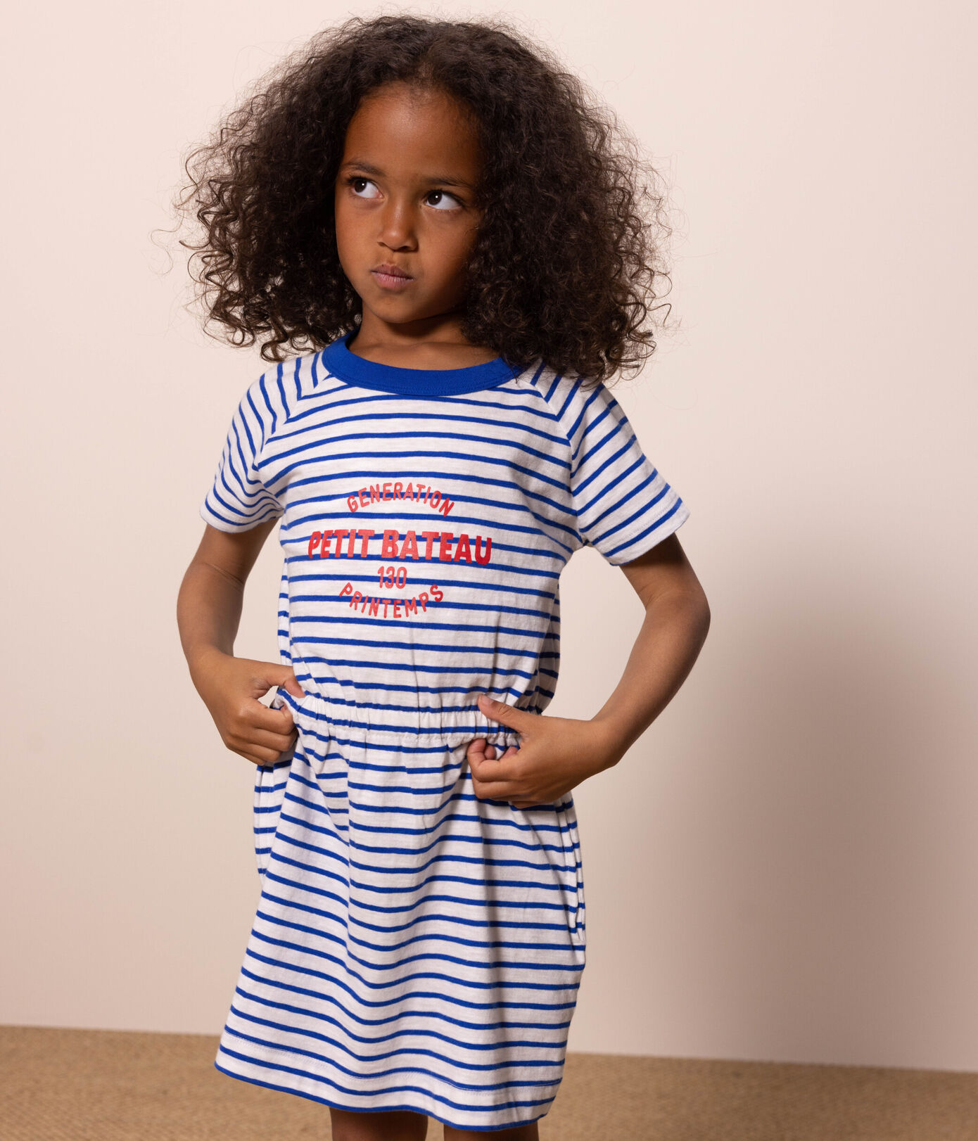Robe rayée en jersey flammé enfant fille