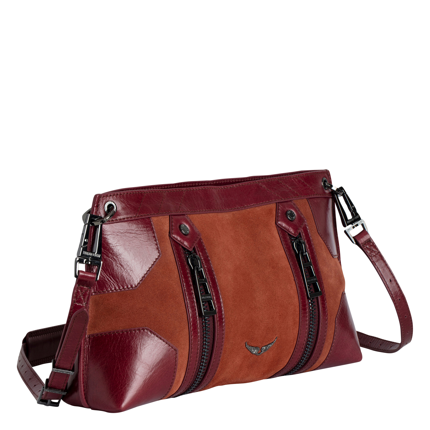 SUNNY MOODY - Sac bandoulière en cuir velours| Marron
