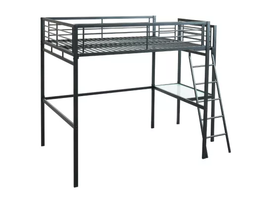 Lit mezzanine CASUAL II - 140 x 190 cm - plateforme bureau - Anthracite