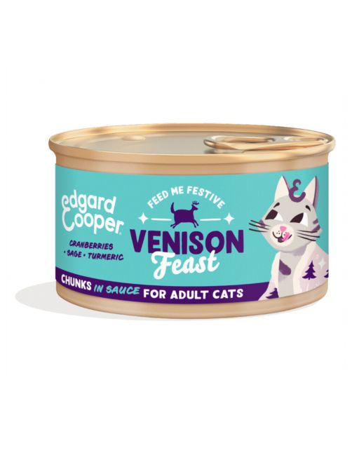 Edgard&Cooper Adult Chunks Festive - Kattenvoer - Hert 85 g