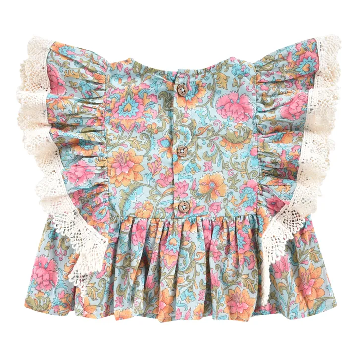 Louise Misha Blouse Ines Fleurie | Bleu Vert