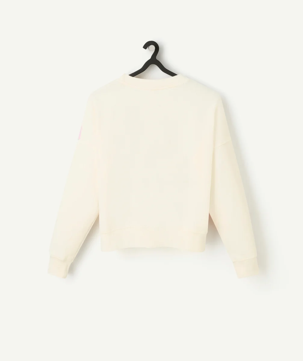 sweat manches longues fille en coton bio multicolore