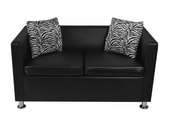 Jeu de canapé à 2 places et à 3 places et fauteuil Noir