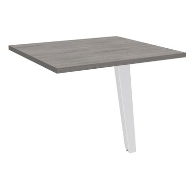 Retour direct pour bureau Steely - L80xP60 cm - plateau imitation chêne gris - pieds blanc