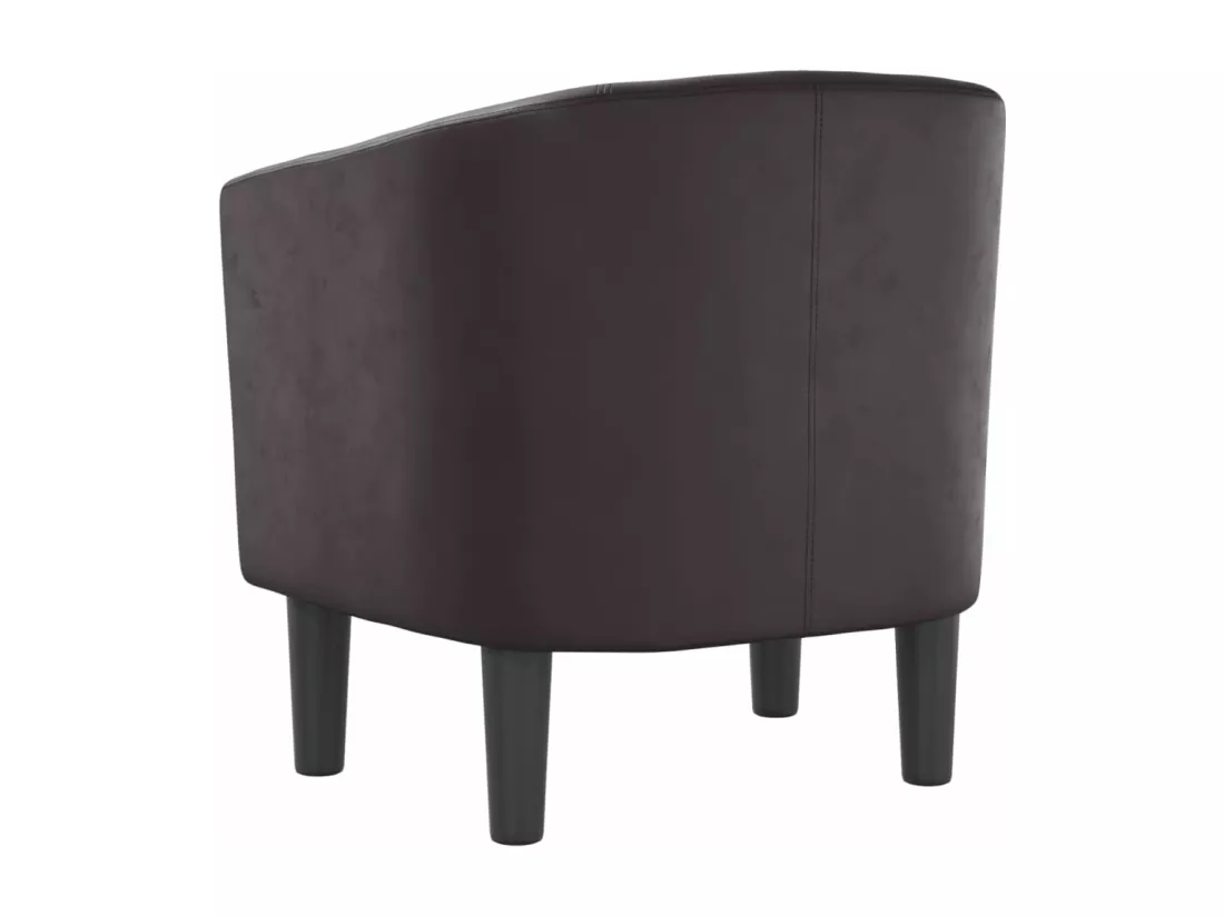 Fauteuil cabriolet marron similicuir