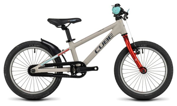 VTT Enfant Cube Cubie 160 RT Single Speed 16'' Gris Rouge  3 - 5 Ans