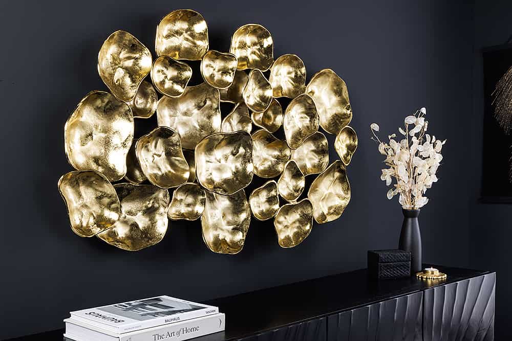 Moderne Wanddekoration VARIATION 105cm gold Metall handmade