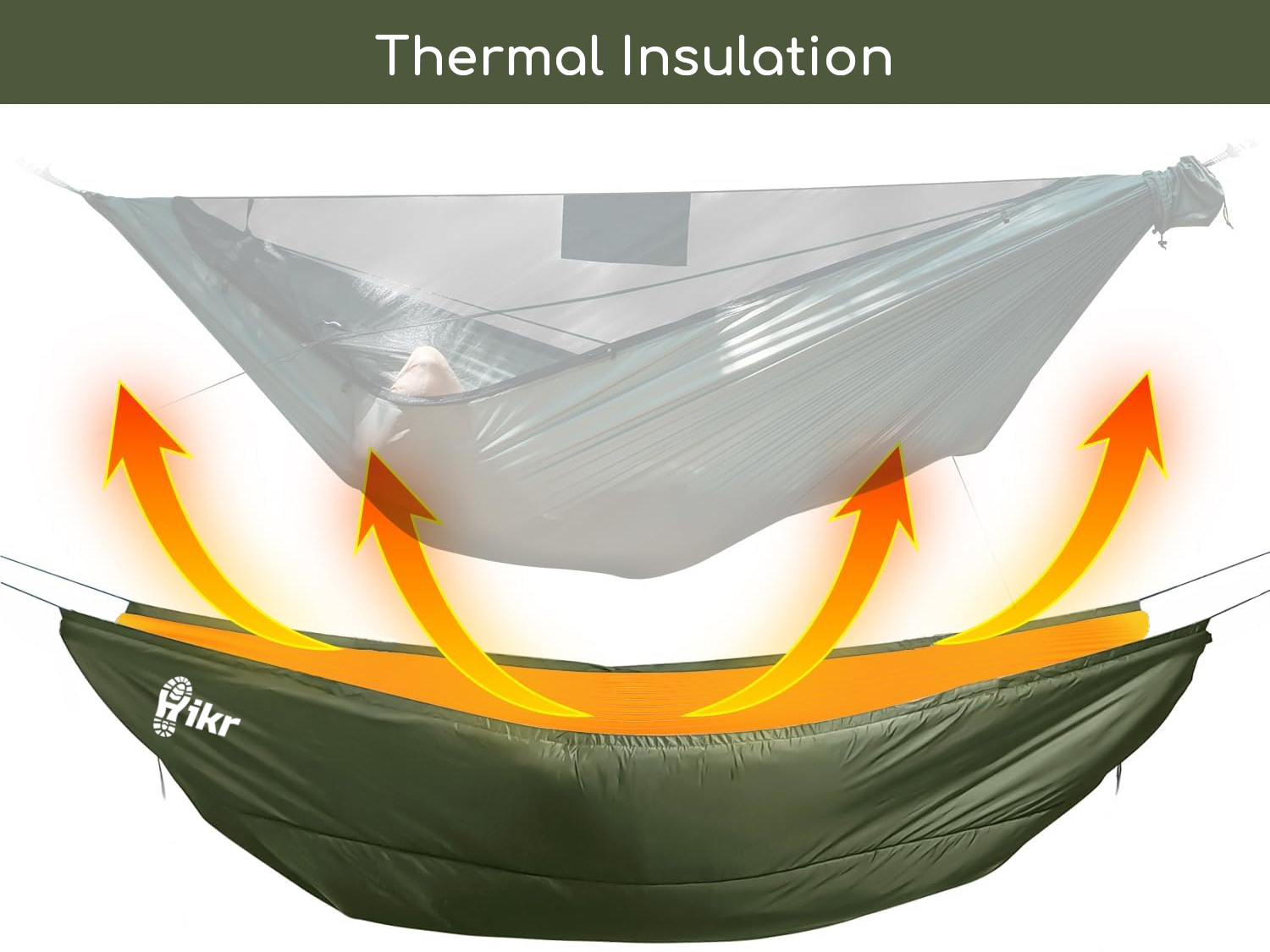 Hikr 270 x 110 cm hangmat onderdeken - Green